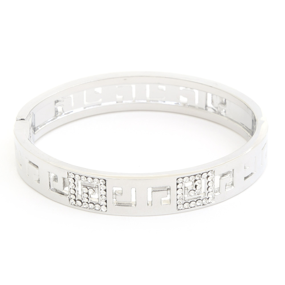 LASER CUT RHINESTONE METAL BRACELET