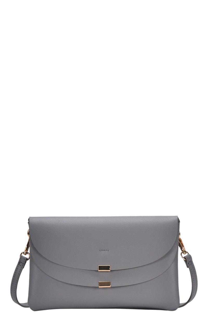 DESIGNER FASHION DOUBLE FLAP CROSSBODY BAG