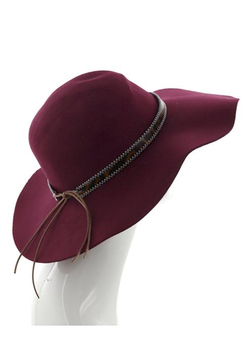 FASHION LEOPARD BAND FAKE WOOL ADJUSTABLE HAT