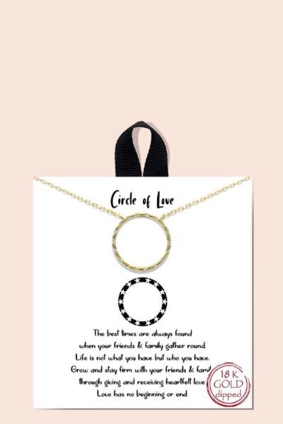 BLB CIRCLE OF LOVE ROUND PENDANT NECKLACE