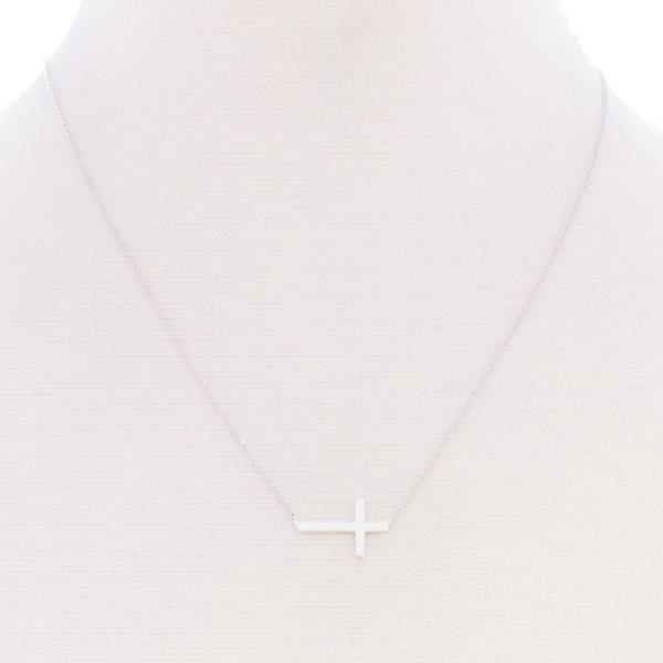 BLB CROSS DAINTY METAL MESSAGE NECKLACE