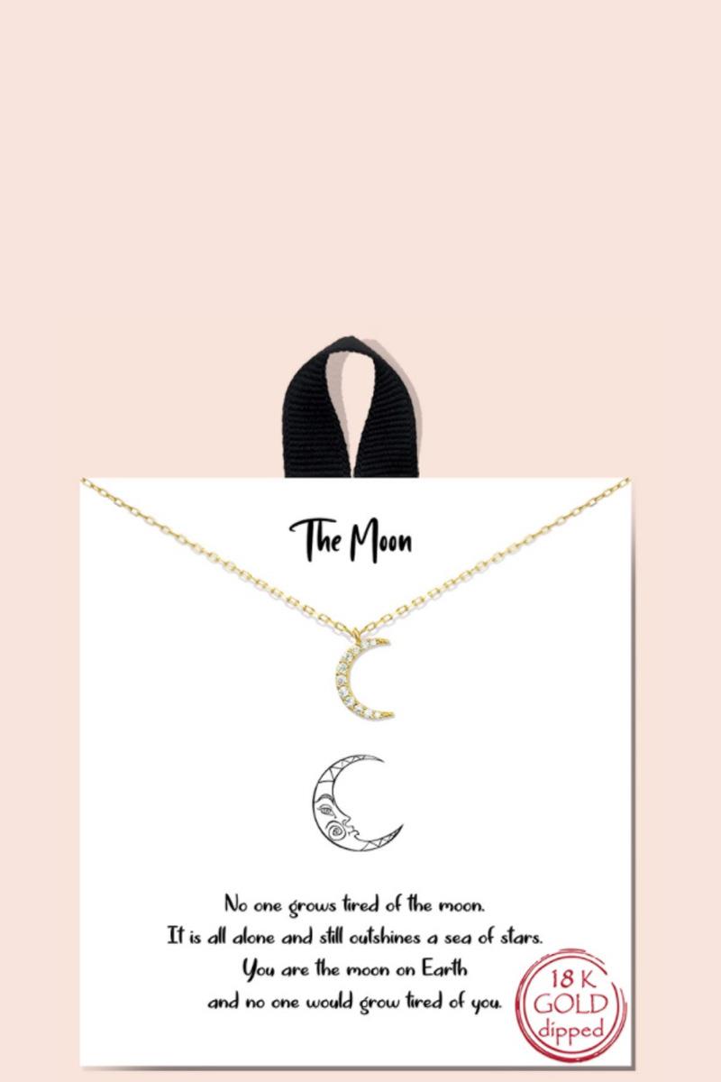 BLB THE MOON PENDANT DAINTY MESSAGE NECKLACE