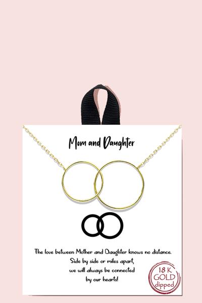 18K GOLD RHODIUM DIPPED MOM AND DAUGHTER NECKLACE