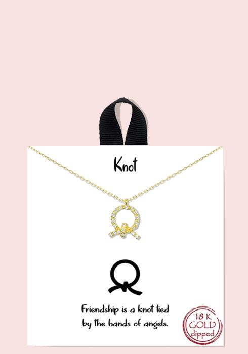 18K GOLD RHODIUM DIPPED KNOT NECKLACE