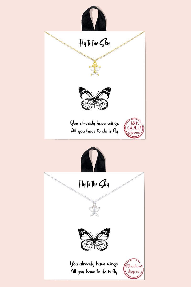 BLB FLY TO THE SKY BUTTERFLY PENDANT NECKLACE