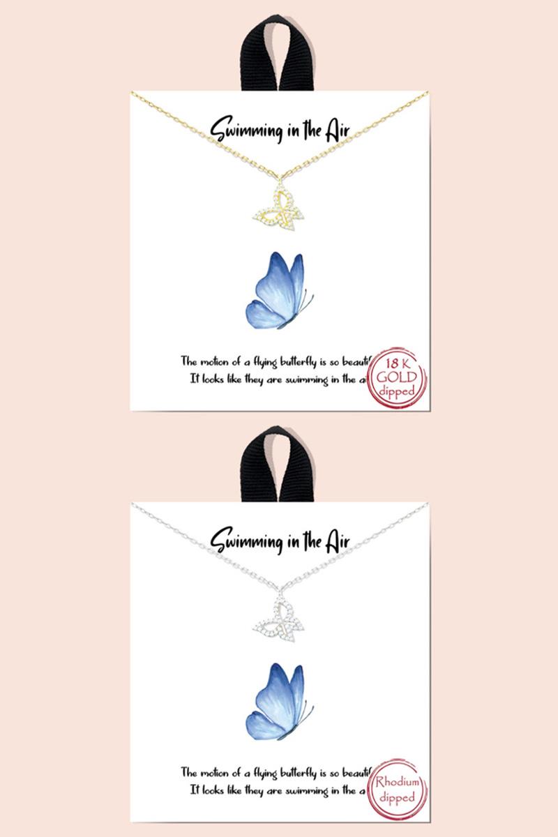 BLB SWIMMING IN THE AIR BUTTERFLY MESSAGE NECKLACE