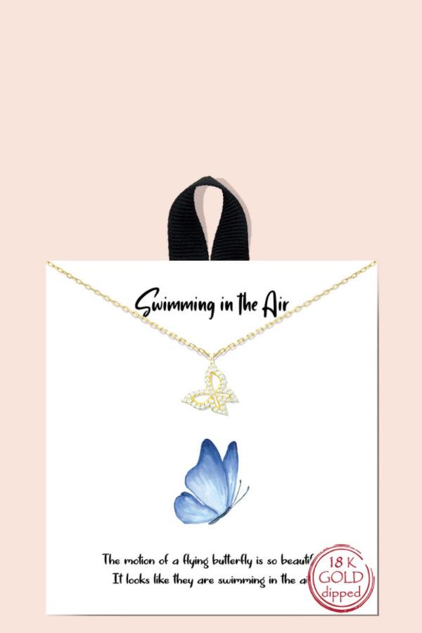 BLB SWIMMING IN THE AIR BUTTERFLY MESSAGE NECKLACE