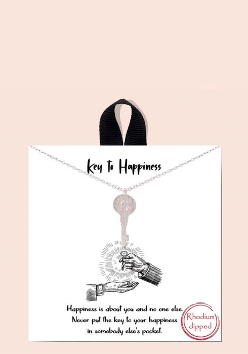 BLB KEY TO HAPPINESS PENDANT MESSAGE NECKLACE