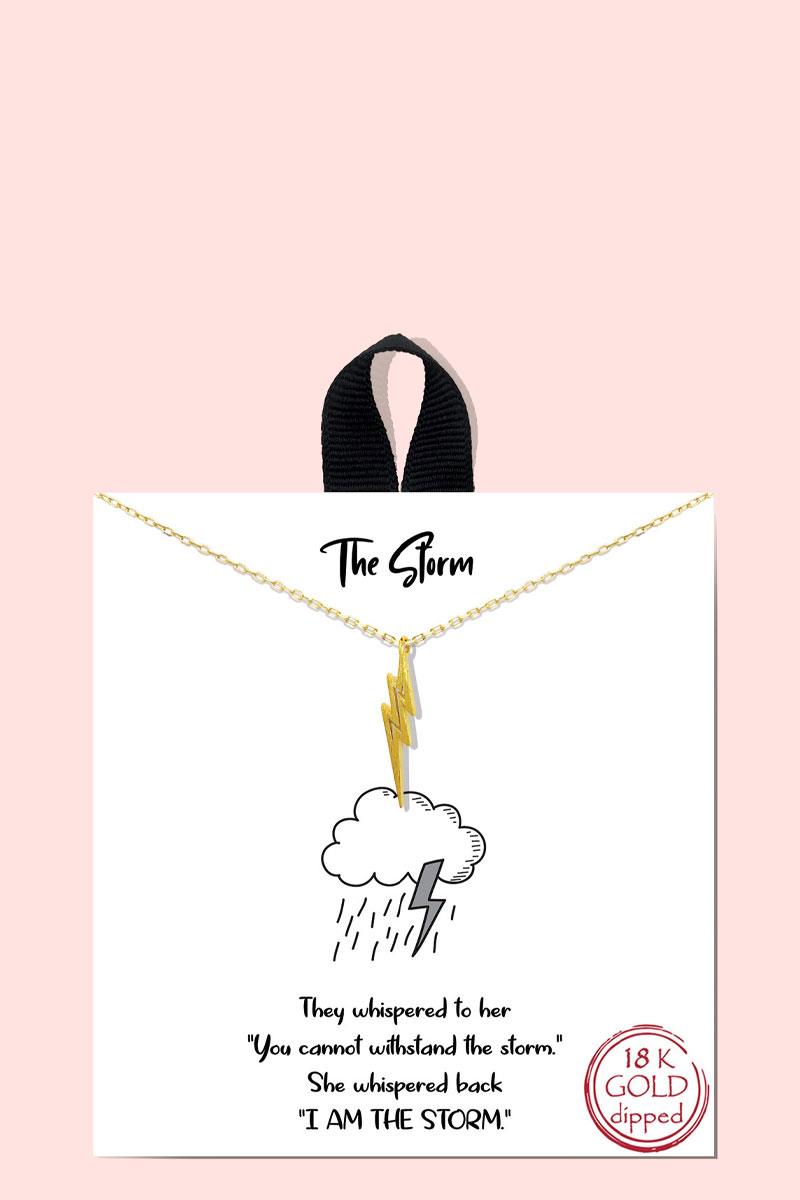 18K GOLD RHODIUM DIPPED THE STORM PENDANT NECKLACE