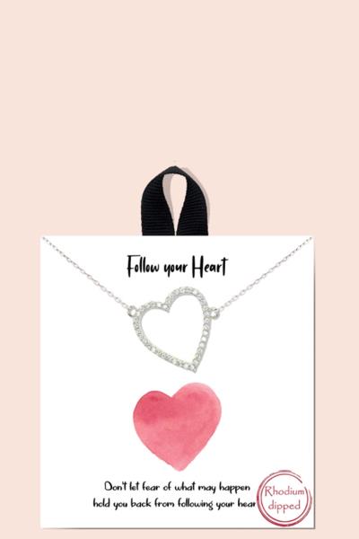 BLB FOLLOW YOUR HEART STONE PENDANT DAINTY NECKLACE