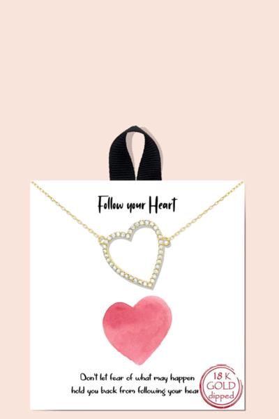 BLB FOLLOW YOUR HEART STONE PENDANT DAINTY NECKLACE