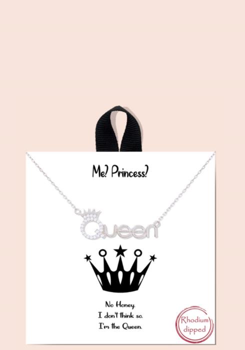 BLB ME PRINCESS QUEEN DAINTY MESSAGE NECKLACE