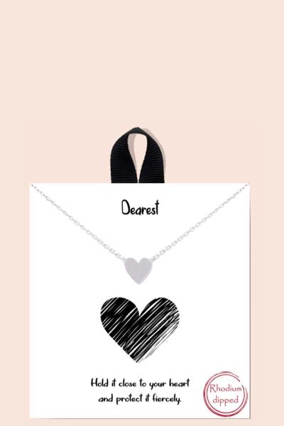 BLB DEAREST HEART METAL PENDANT MESSAGE NECKLACE