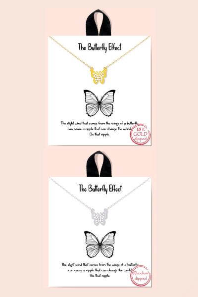 BLB THE BUTTERFLY EFFECT PENDANT MESSAGE NECKLACE