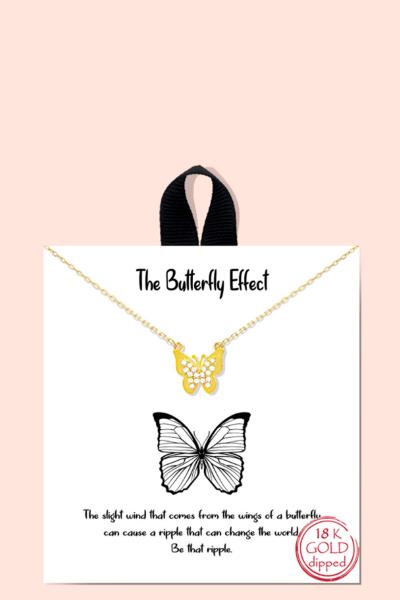 BLB THE BUTTERFLY EFFECT PENDANT MESSAGE NECKLACE