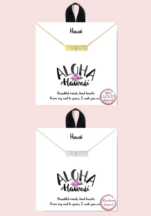 18K GOLD RHODIUM DIPPED HAWAII NECKLACE