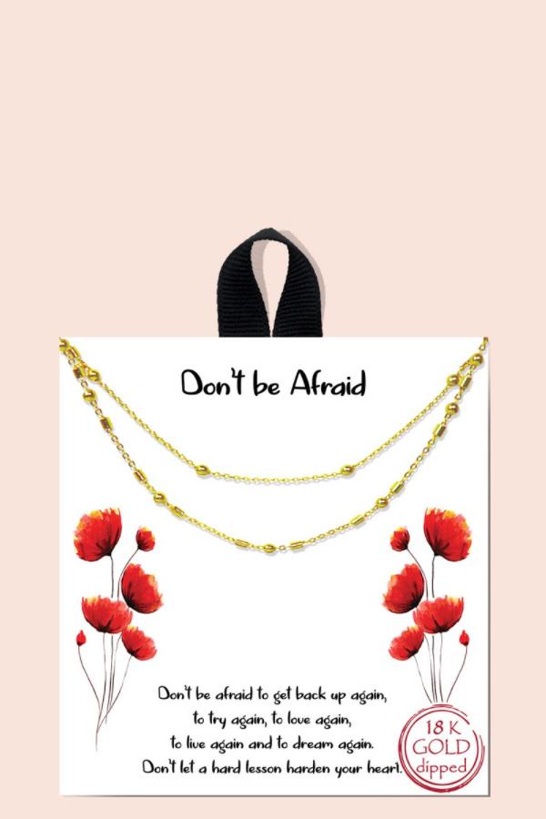 BLB DO NOT BE AFRAID LAYERED METAL CHAIN MESSAGE NECKLACE