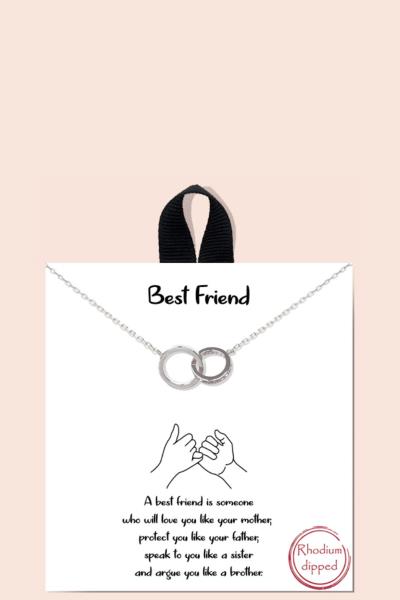 18K GOLD RHODIUM DIPPED BEST FRIEND DAINTY MESSAGE NECKLACE