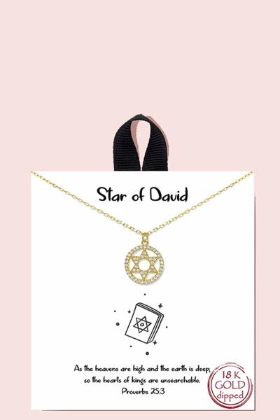 18K GOLD RHODIUM DIPPED STAR OF DAVID NECKLACE