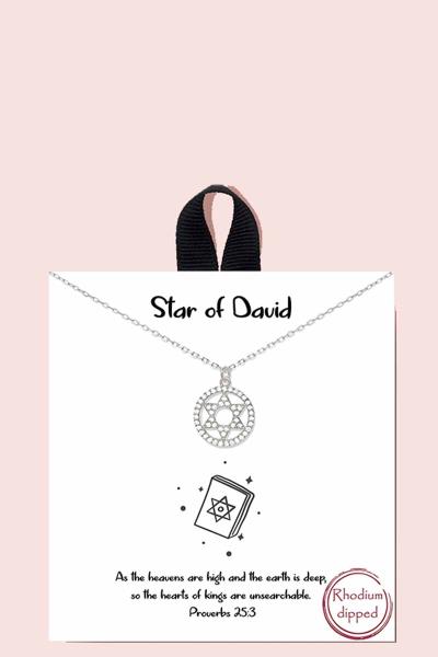 18K GOLD RHODIUM DIPPED STAR OF DAVID NECKLACE