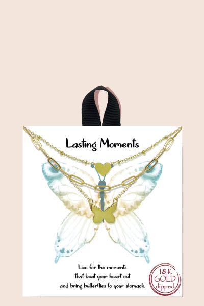 BLB LASTING MOMENTS LAYERED BUTTERFLY NECKLACE