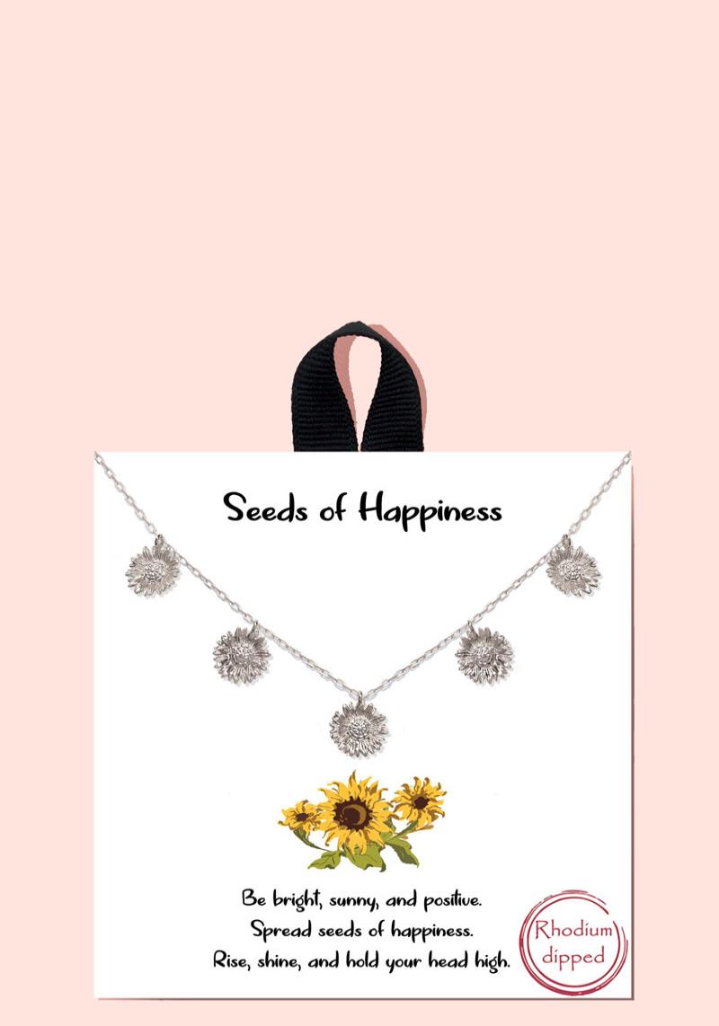 BLB SEEDS OF HAPPINESS 5 SUNFLOWER PENDANTS NECKLACE