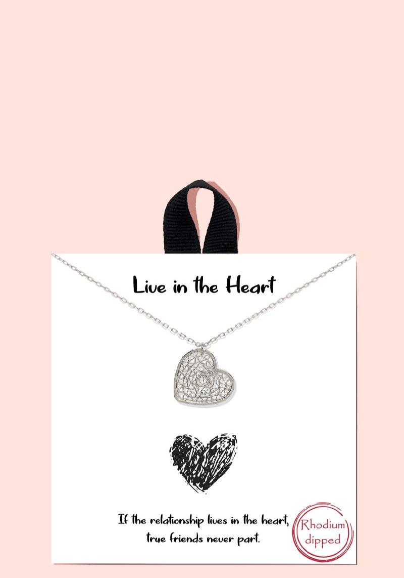 BLB LIVE IN THE HEART PENDANT NECKLACE