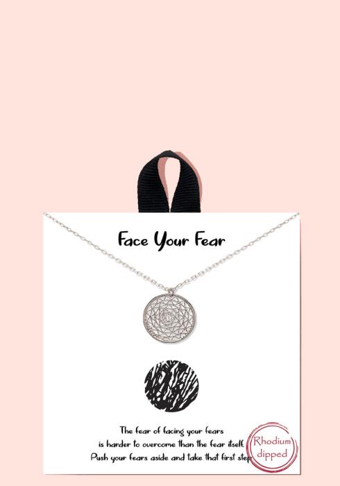 BLB FACE YOUR FEAR CIRCLE PENDANT NECKLACE