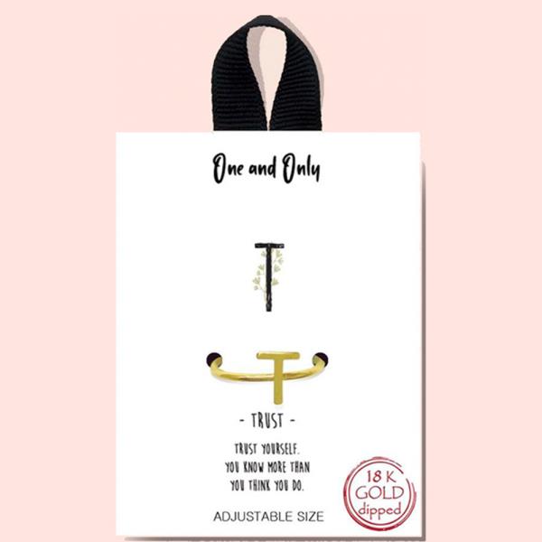 BLB INITIAL MESSAGE METAL SINGLE ADJUSTABLE SIZE RING