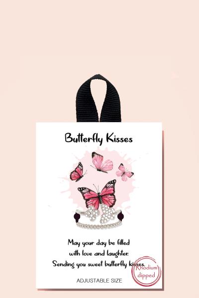 BLB BUTTERFLY KISSES DOUBLE LINE ADJUSTABLE SIZE RING