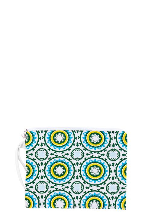 FLORAL GEOMETRIC PRINT BIKINI BAG CLUTCH