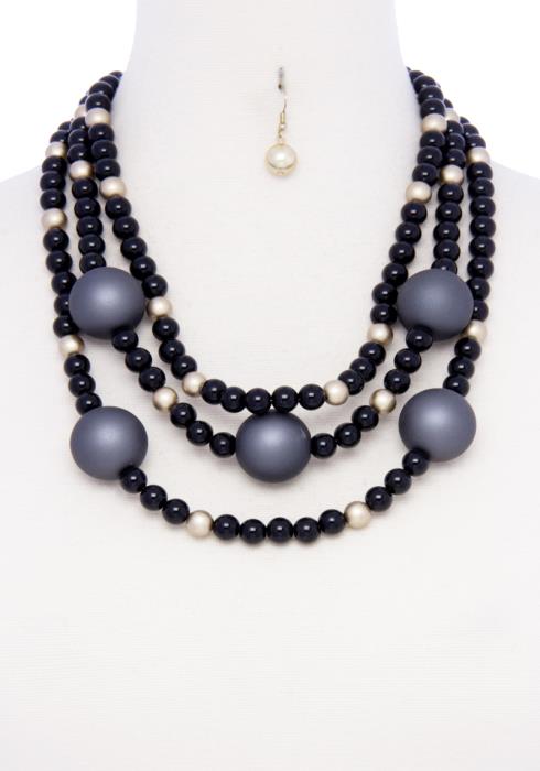 SMOOTH BALL LAYERED NECKLACE