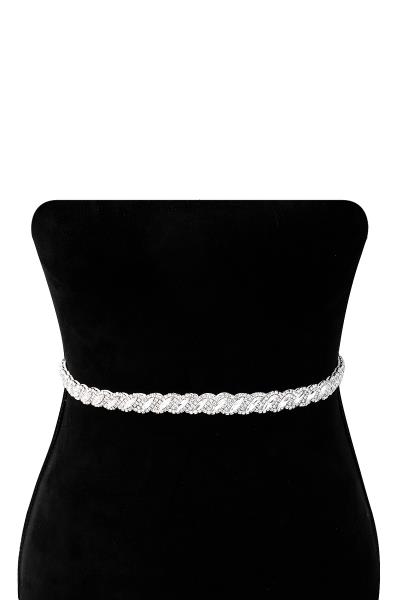 CRYSTAL BRIDAL SASH 2 IN 1 HEADBAND BELT