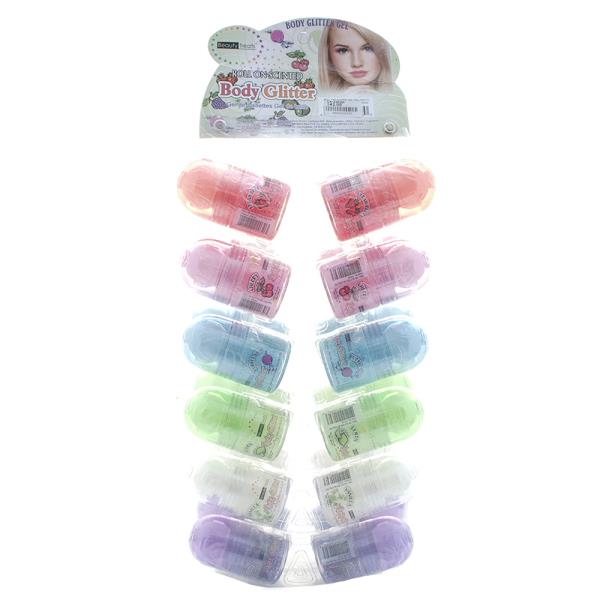 ROLL ON SCENTED BODY GLITTER GEL (24 UNITS)