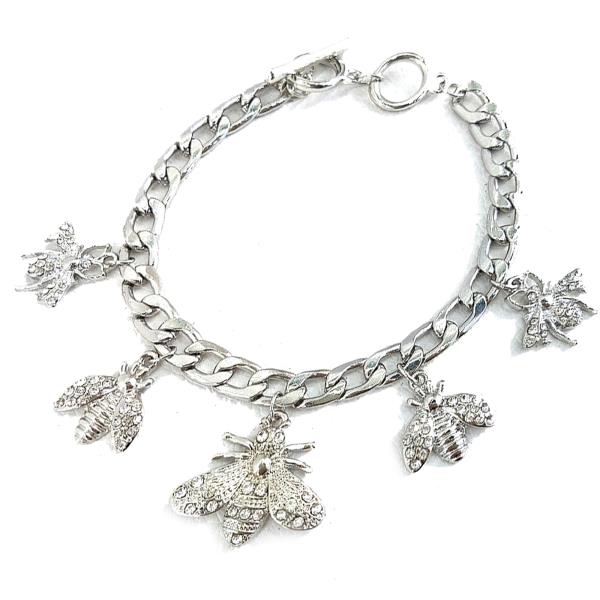 CHIC TRENDY INSECTS DANGLBEE METAL CLASP BRACELETE CHARM CHAIN BRACELET