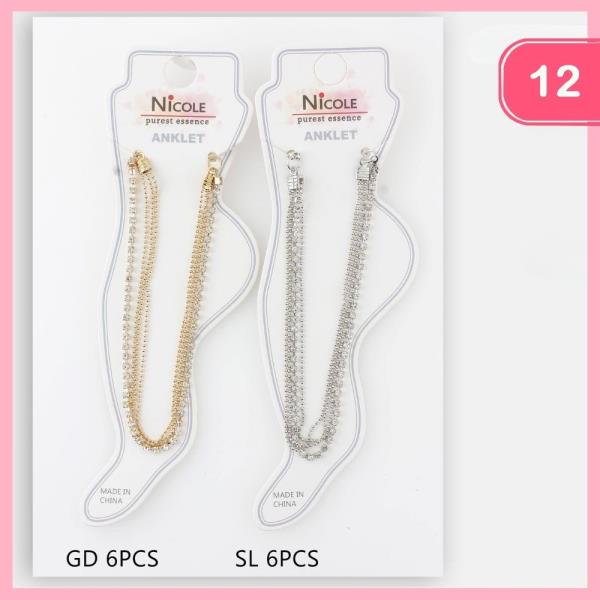 METAL LAYERED CHAIN ANKLET (12 UNITS)