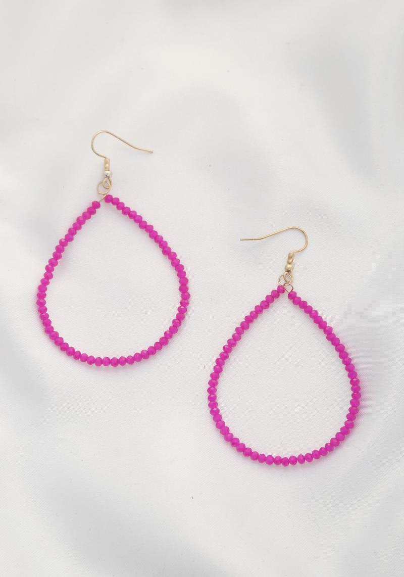 BEADED TEARDROP DANGLE EARRING