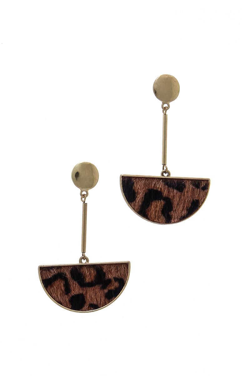 FASHION MOVABLE SEMI CIRCLE DROP EARRING