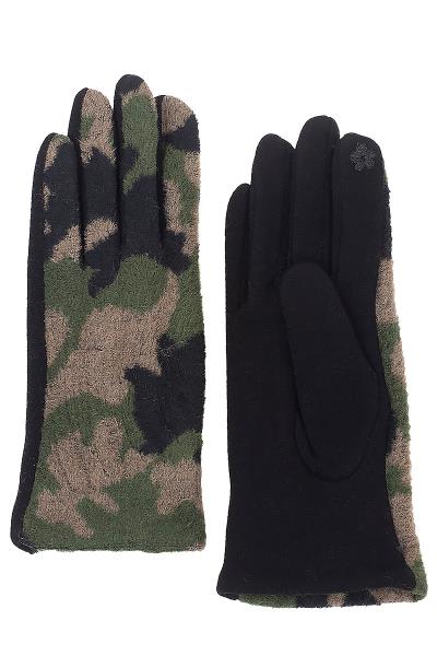 SOFT CAMOUFLAGE PATTERN TOUCHSCREEN GLOVES