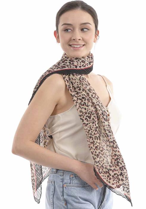 FASHION LEOPARD STRAPS SKINNY SCARF