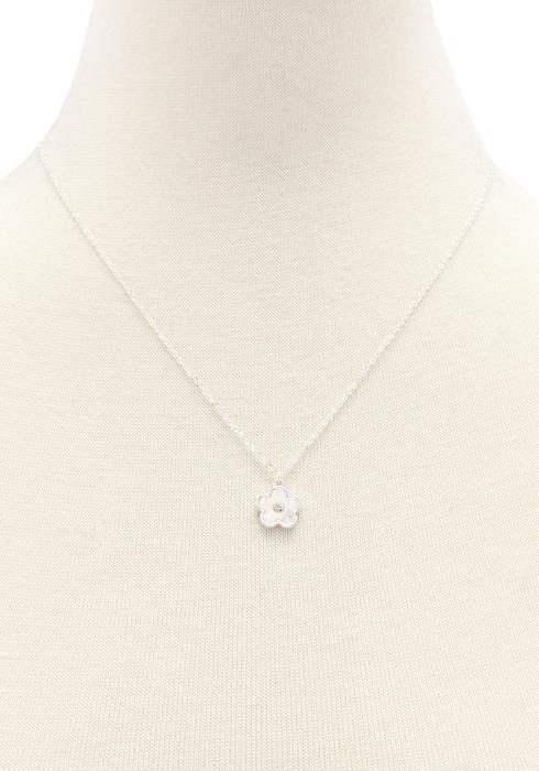 METAL CHAIN FLOWER PENDANT NECKLACE