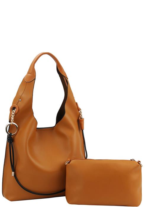 2IN1 STYLISH DOUBLE STRAP HOBO BAG WITH LONG STRAP