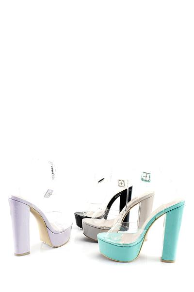WOMEN PLATFORM CLEAR BAND HEELS