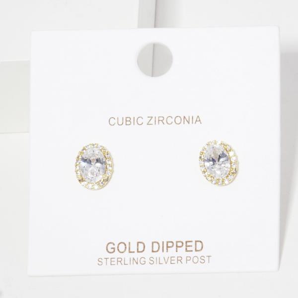 GOLD DIPPED CZ STUD EARRING