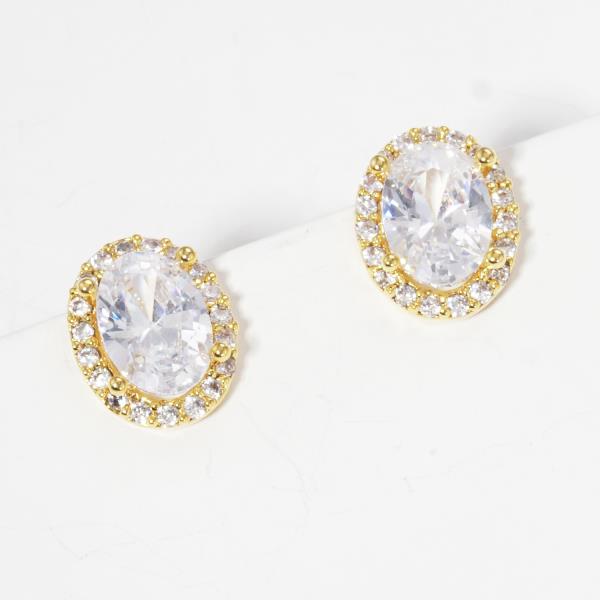 GOLD DIPPED CZ STUD EARRING