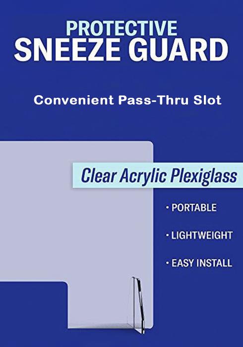 PROTECTIVE SNEEZE GUARD FOR COUNTER AND DESK