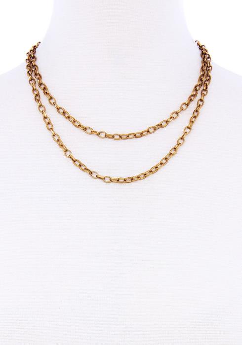 FASHION DOUBLE LAYER CHAIN NECKLACE