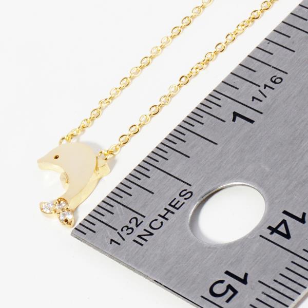 WHALE CHARM WHITE GOLD DIPPED NECKLACE