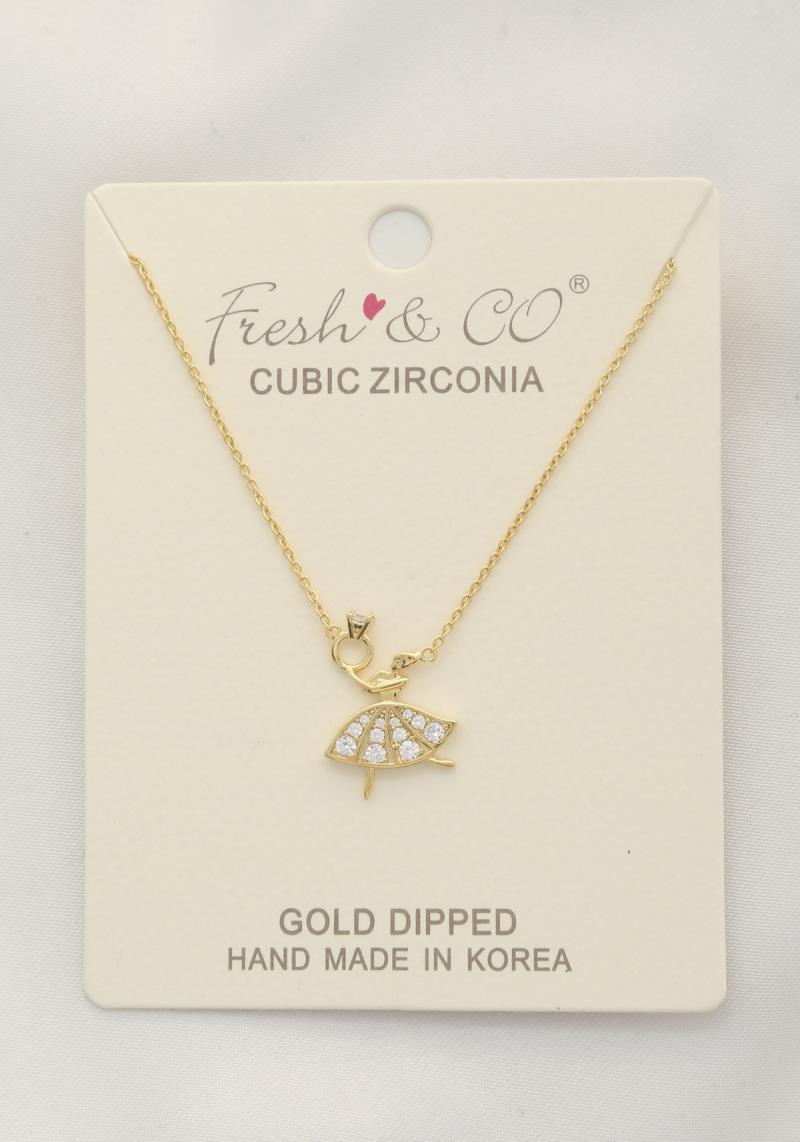 BALLERINA CHARM GOLD DIPPED NECKLACE