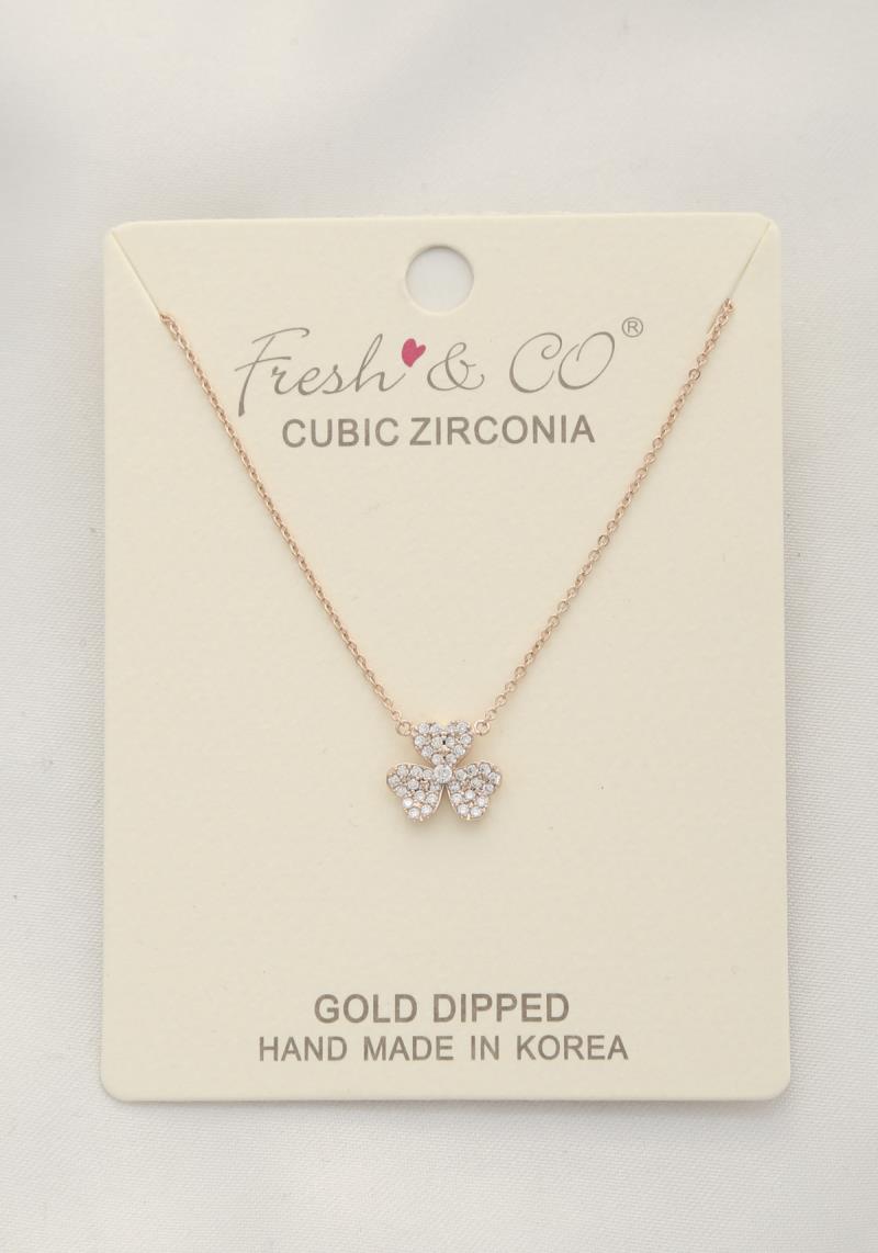 CLOVER LEAF CHARM GOLD DIPPED NECKLACE